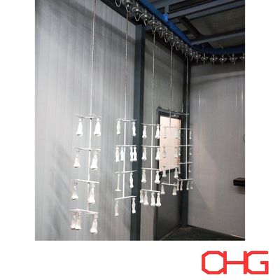 コンベアシステム付きガラス潤滑湿式塗装ライン、カスタマイズされた技術データとガイド機器の設置