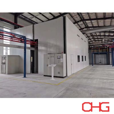 アルミプロファイルの粉末コーティングライン 上頭コンベヤーシステム 様々なサイズと形状に適したカスタマイズ可能な設計