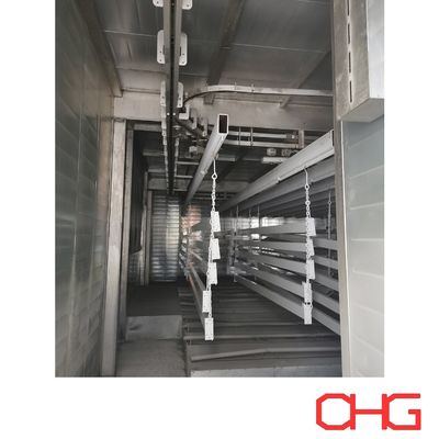 アルミ基板のパーソナライズドコンベヤーシステム粉末コーティングラインのガイド機器の設置と販売後サービス