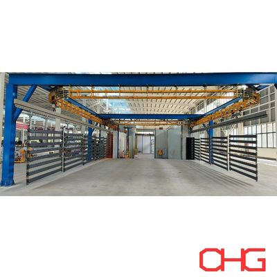 メタルシェルフ パウダーコーティングライン 電力フリーコンベヤーシステムとPLC制御ユニット