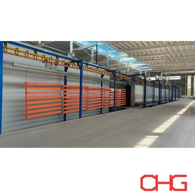 良い値段 金属棚用粉体塗装プラント向けパワー＆フリーコンベア自動粉体塗装ライン オンライン
